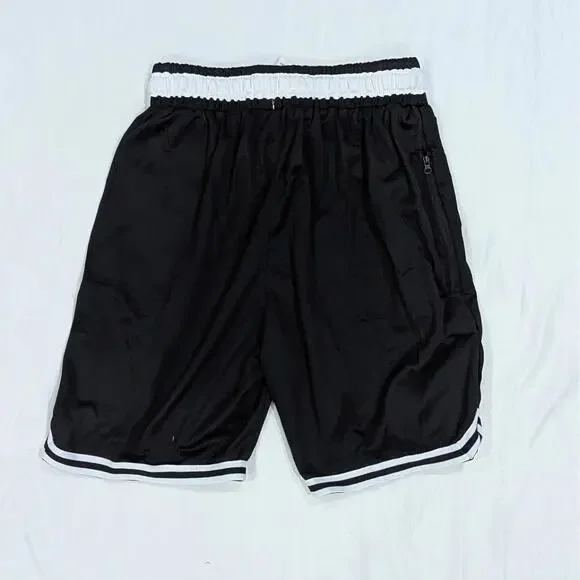 Nike Men's Black Athletic Mesh Shorts Large L Red Lining White Trim - Picture 2 of 4